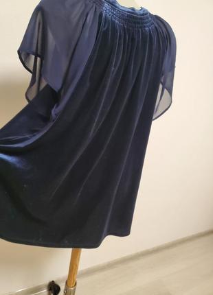 Красивая брендовая нарядная велюровая блузка свободного фасона6 фото