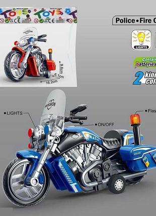 Мотоцикл 7728 (200/2) 2 кольори, поліція, інерція, звук, підсвічування, у пакеті