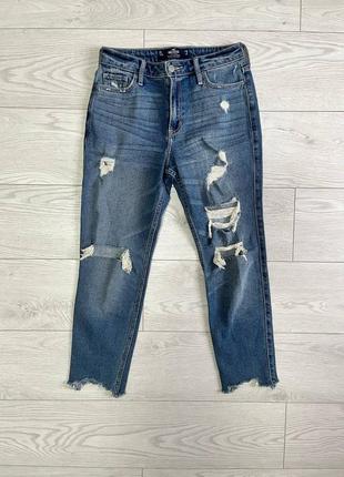 Джинси рвані hollister high rise slim straight vintage stretch