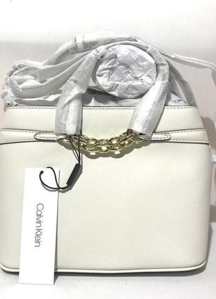 Сумка кожаная calvin klein evelyn daytona leather satchel h0dyrzv1 оригинал7 фото