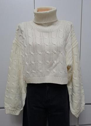 Женский укороченный вязаный свитер h&amp;m3 фото