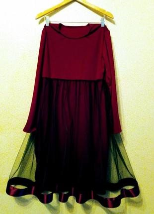 Сукня з фатином і атласною стрічкою1 фото