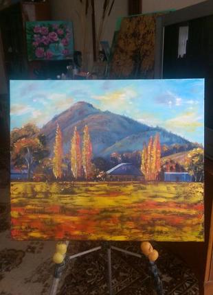 Картина "осінь" 50*60 см,полотно,олія5 фото
