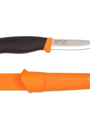Туристичний ніж з чохлом, вуглецева сталь morakniv companion heavy duty orange 12495