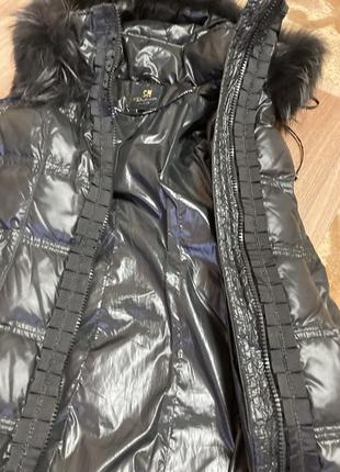 Пальто натуральный пуховик с натуральным воротником оригинал