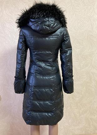 Пальто натуральный пуховик с натуральным воротником оригинал