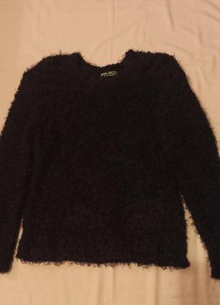 Брендовый комфортный свитер джемпер травка черного цвета от "select"7 фото