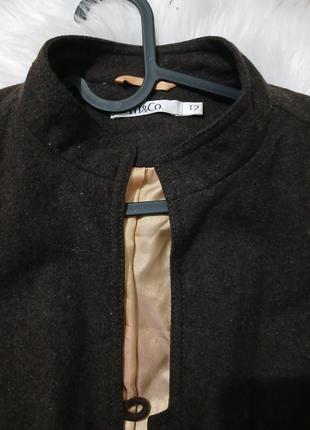 Коричневый шестеряной шерстяной жакет пиджак женский8 фото