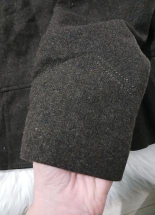 Коричневый шестеряной шерстяной жакет пиджак женский6 фото