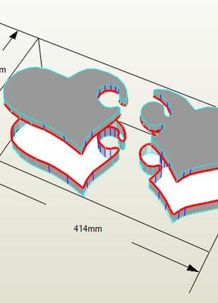 Paperkhan набор для создания 3d фигур сердце валентинка открытка паперкрафт papercraft день влюбленных подарок