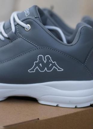Кожаные кроссовки kappa montague trainers grey/white (original)5 фото