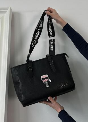 Жіноча сумка karl lagerfeld сумка на плече для спортзалу шопер а4 чорний2 фото
