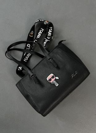 Жіноча сумка karl lagerfeld сумка на плече для спортзалу шопер а4 чорний8 фото