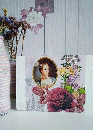 Деревянная коробка газетница декупаж для интерьера