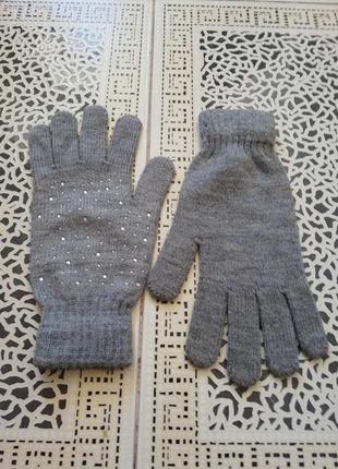 Женские перчатки с камушками gloria jean's6 фото