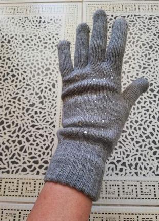 Женские перчатки с камушками gloria jean's2 фото
