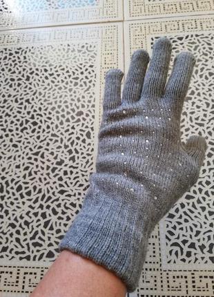 Женские перчатки с камушками gloria jean's4 фото