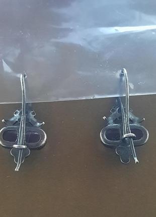 Вінтажні старовинні ніжні мельхіорові сережки