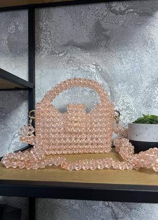 Сумка з намистин ручної роботи, оранжева