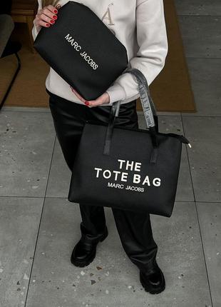 Жіноча сумка шопер marc jacobs місткий шопер а4 чорний сумка 2 в 1 марк джейкобс1 фото