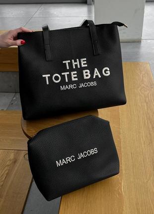 Жіноча сумка шопер marc jacobs місткий шопер а4 чорний сумка 2 в 1 марк джейкобс2 фото