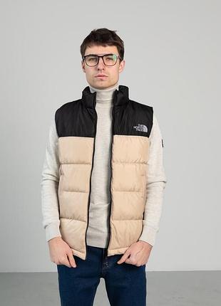 Чоловіча жилетка the north face бежева / брендові жилети від тнф