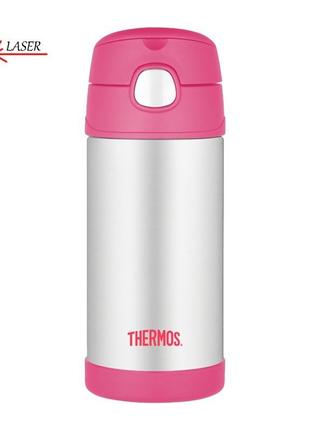 Thermos funtainer дитячий термос з трубочкою 355мл, рожевий 120015