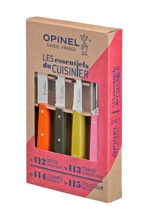 Opinel "essentials fifties box set" набір кухонних ножів 4шт, граб  001452