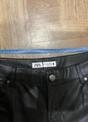 Черные брюки из искусственной кожи zara zw '90s, 44 размер, xl8 фото