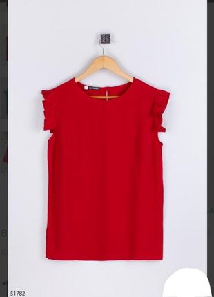 Стильна червона футболка нарядна блузка з коротким рукавом