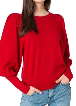 Черфона кофта з акцентними рукавами