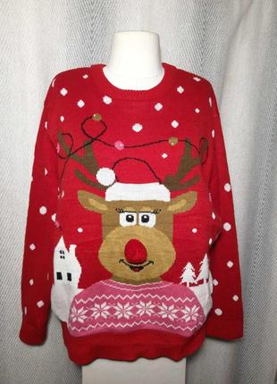 Женский новогодний свитер, рождественский свитер
