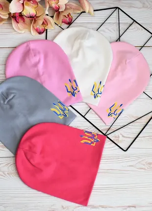 Шапка подвійний трикотаж "кольоровий герб"