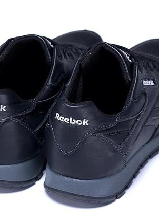 Мужские кожаные кроссовки rbk classic black1 фото