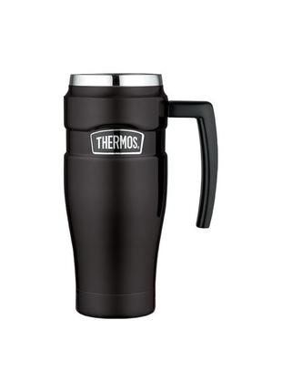 Thermos style термокружка 470мл з ручкою, чорний мат 160033