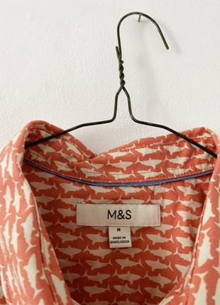 Рубашка с принтом акулы marks&spencer 5