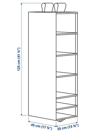 Ikea skubb підвісна шафа для одягу 35x45x125см, 6 відділень 404.000.014 фото