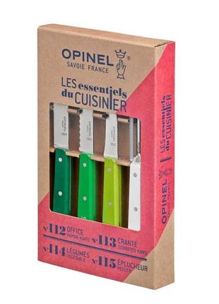 Opinel essentials primavera box set набір кухонних ножів 4шт, граб  001709