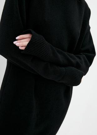 В’язане плаття чорне з коміром-хомутом | 765124 фото
