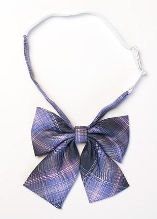 Ліловий метелик на резинці бантиком 9306 ніжно-фіолетовий бантик аніме на дівчинку пастельний сірий