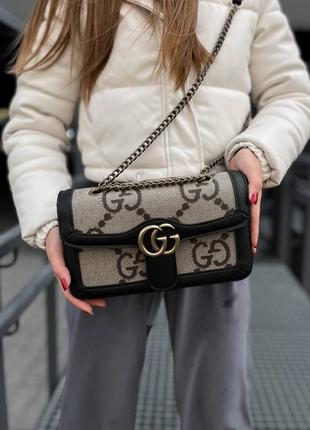 Сумка gucci marmount black/beige