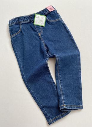 Синие джинсы на высокой посадке/высокая посадка на девочку 3 года tex