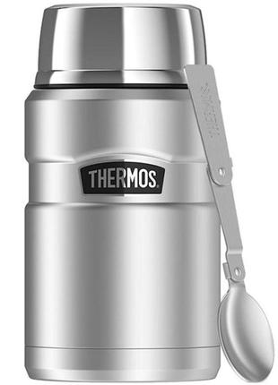 Thermos "stainless king food flask" термос для їжі з ложкою 710мл, срібний колір 1730501 фото