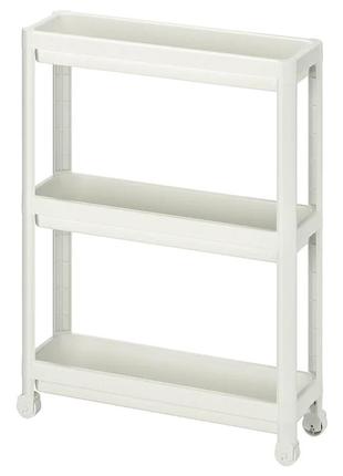 Ikea vesken візок білий 54x18x71cm  004.712.22