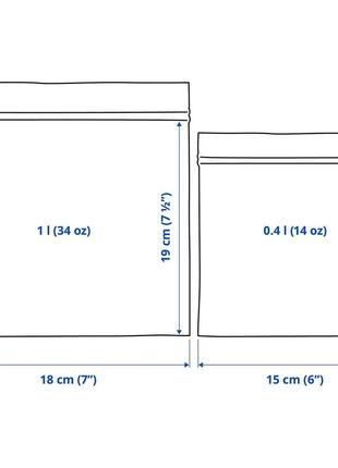 Ikea istad пластикові пакети 60шт. (30шт по 1л і 30шт по 0.4л) 005.256.546 фото