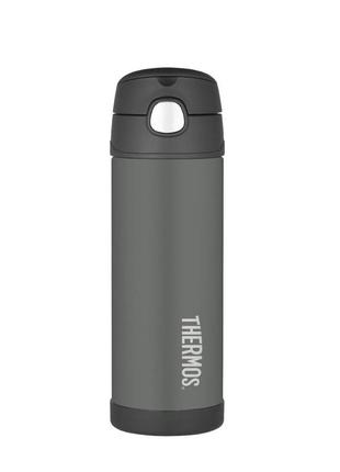 Thermos funtainer дитячий термос з трубочкою 470мл, чорний 120021