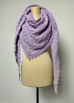 100% бавовна великий вʼязаний шарф хустка ліловий платок noa noa copenhagen