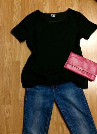 Фирменная базовая черная блуза yessica,блузочка+подарок ремешок