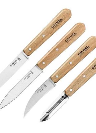 Opinel essentials natural box set набір кухонних ножів 4шт, бук 0013002 фото