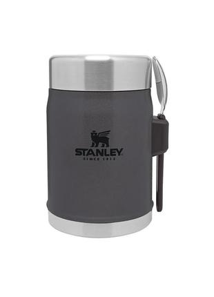 Stanley classic charcoal термос для їжі з ложкою 400мл, нержавіюча сталь 10-09382-082